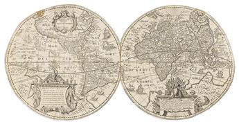 (WORLD.) Nicholas Van Geelkercken. [Orbis Terrarum Descriptio Duobis Planis Hemisphaeriis Comprehesa].